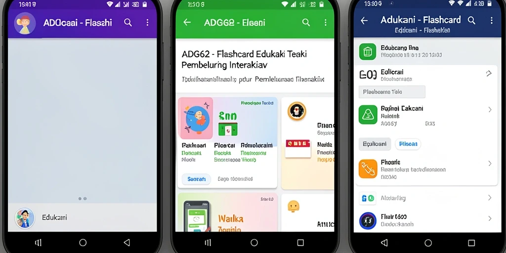 Screenshot utama ADG62 menampilkan antarmuka aplikasi Flashcard yang menarik.