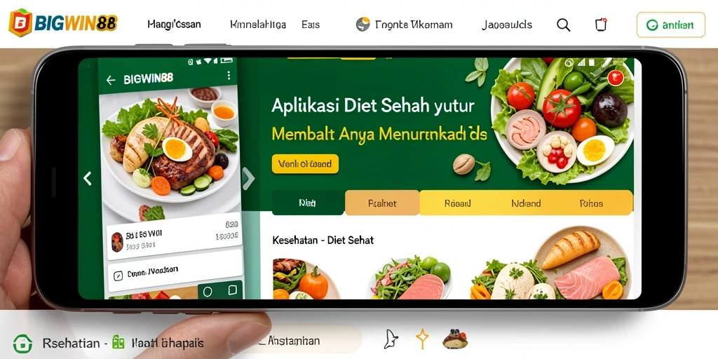 Antarmuka aplikasi BIGWIN88 yang mendukung Diet Sehat.