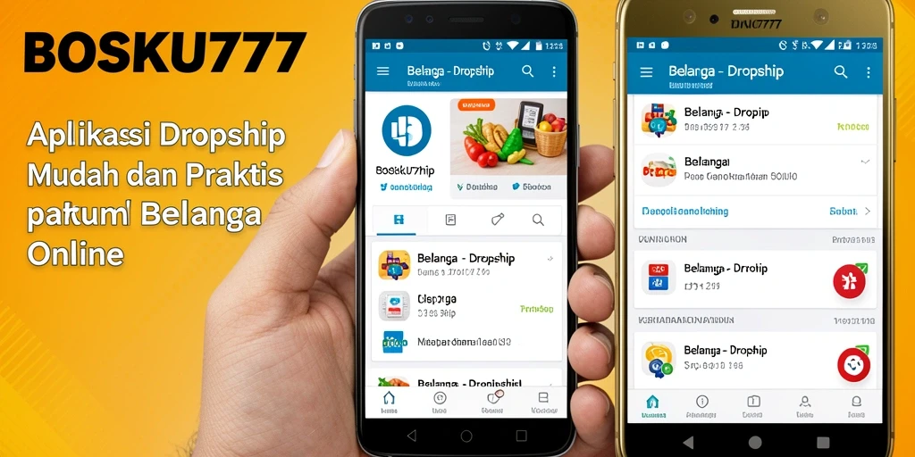 Screenshot antarmuka aplikasi BOSKU777 untuk proses Dropship yang mudah.