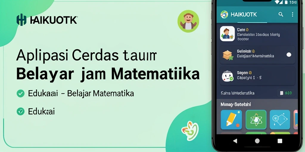 Tampilan utama aplikasi HAIKUOTK dengan fitur Belajar Matematika yang interaktif.