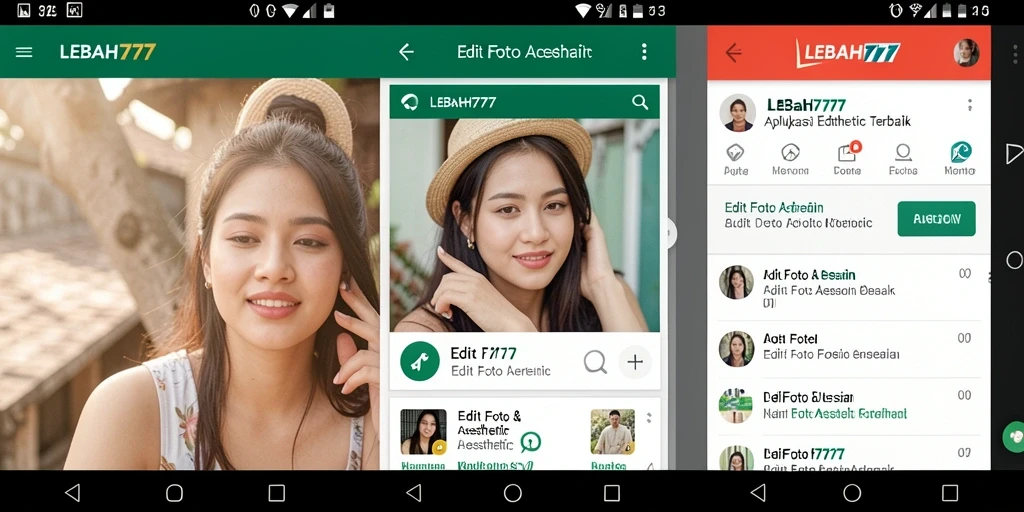 Tampilan antarmuka aplikasi LEBAH777 untuk Edit Foto Aesthetic.