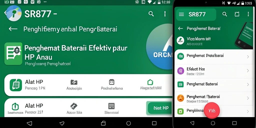Antarmuka SR877 yang sederhana dan menarik untuk memantau baterai.