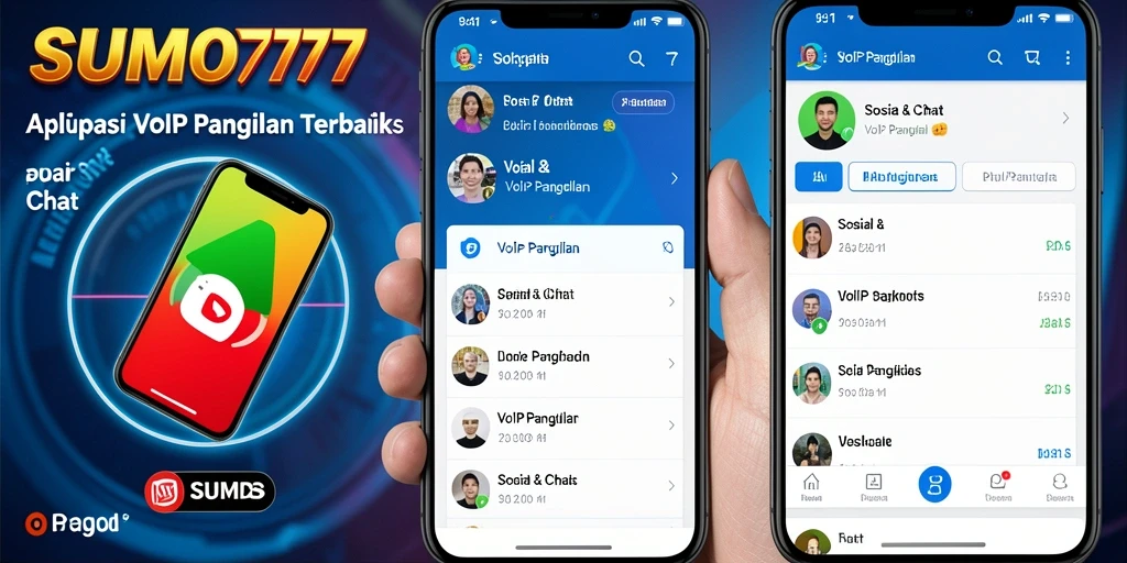 Antarmuka aplikasi VoIP Panggilan SUMO777 yang intuitif dan modern.